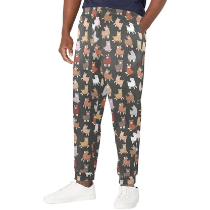 Alpaca Cute Design Themed Print Men's Casual Track Pants