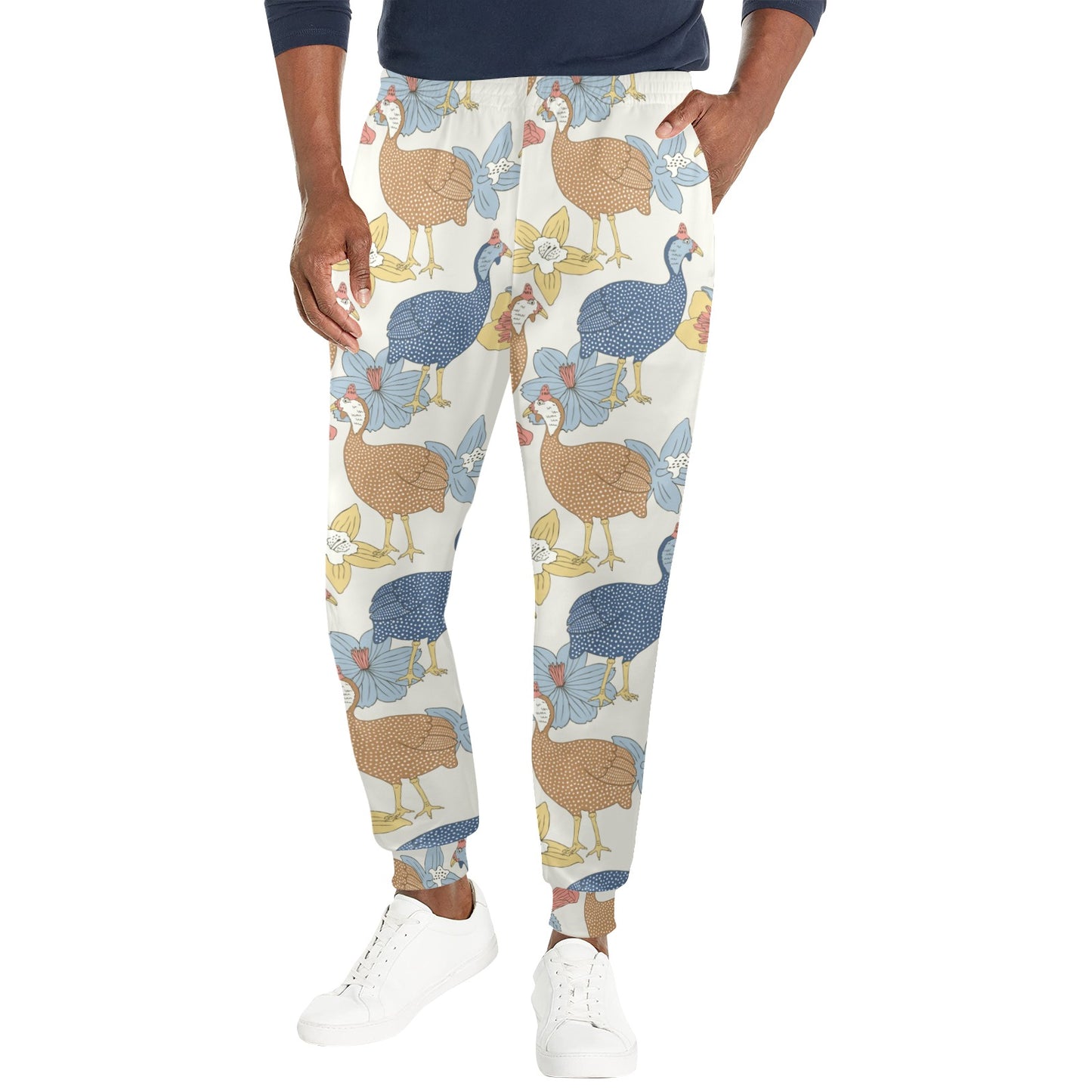 Guinea Fowl Pattern Print Design 01 Men's Casual Track Pants