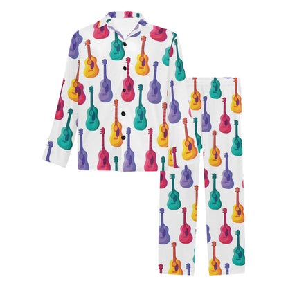 Acoustic Guitar Print Design LKS406 Men's Long Pajama Set