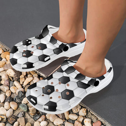 Soccer Ball Texture Print Pattern Unisex Clogs Shoes