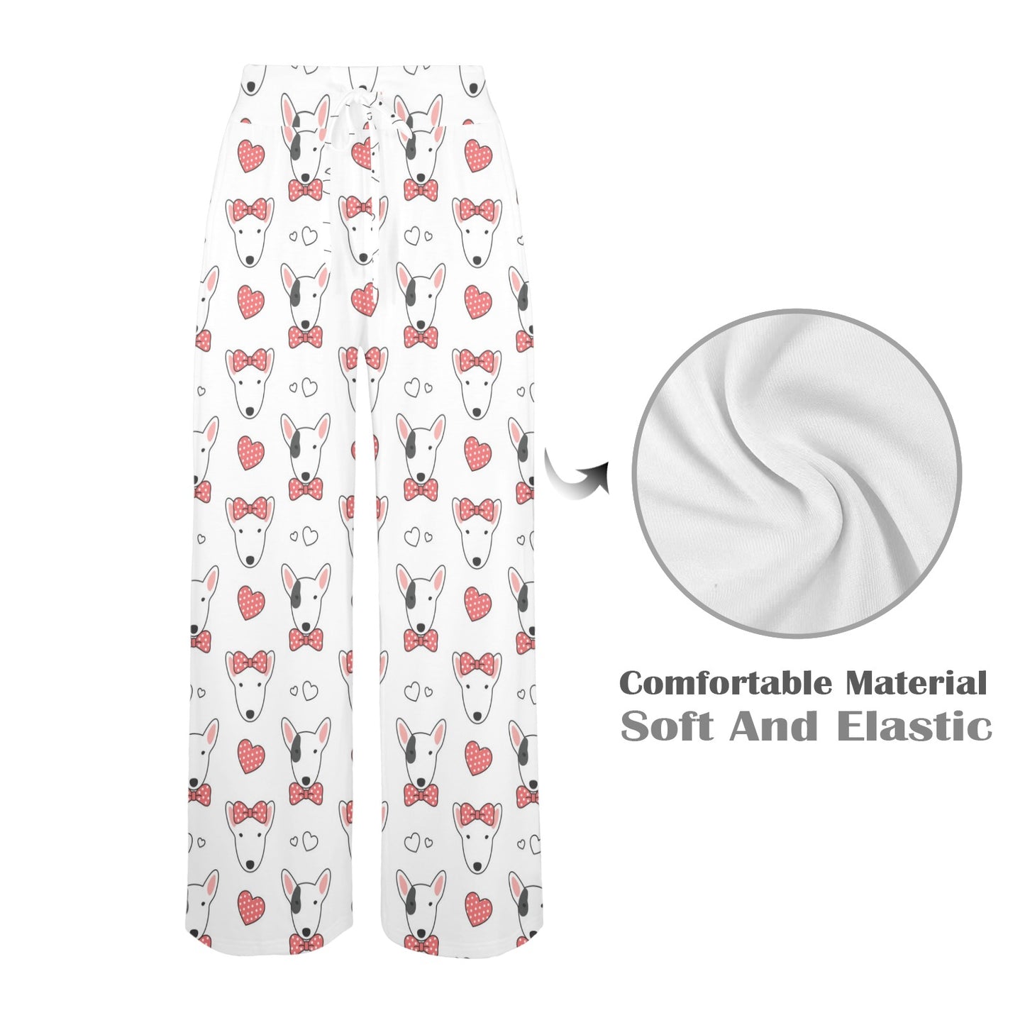 Bull Terriers Pattern Print Design 08 Women's Wide Leg Lounge Pants