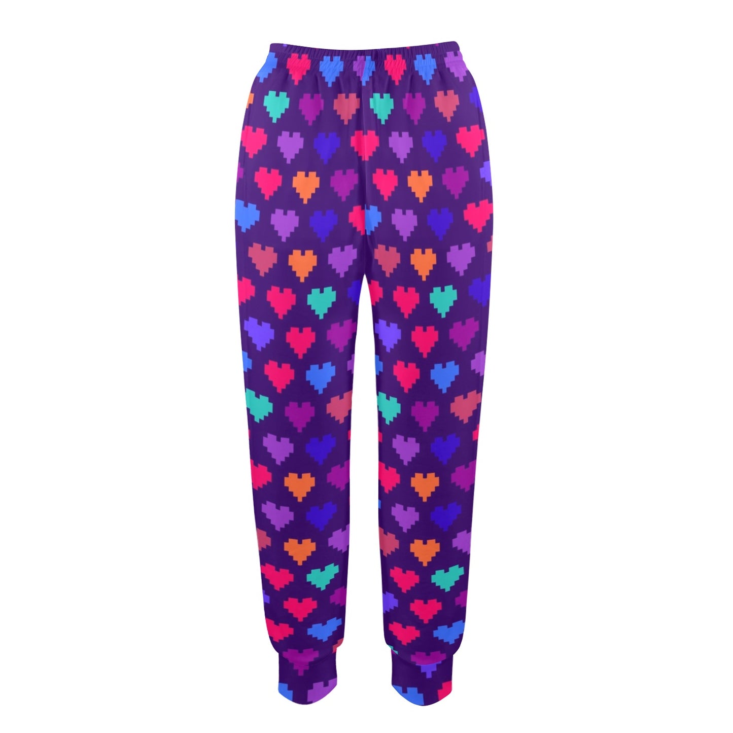 Heart Pixel Pattern Print Design HE03 Women's Casual Track Pants