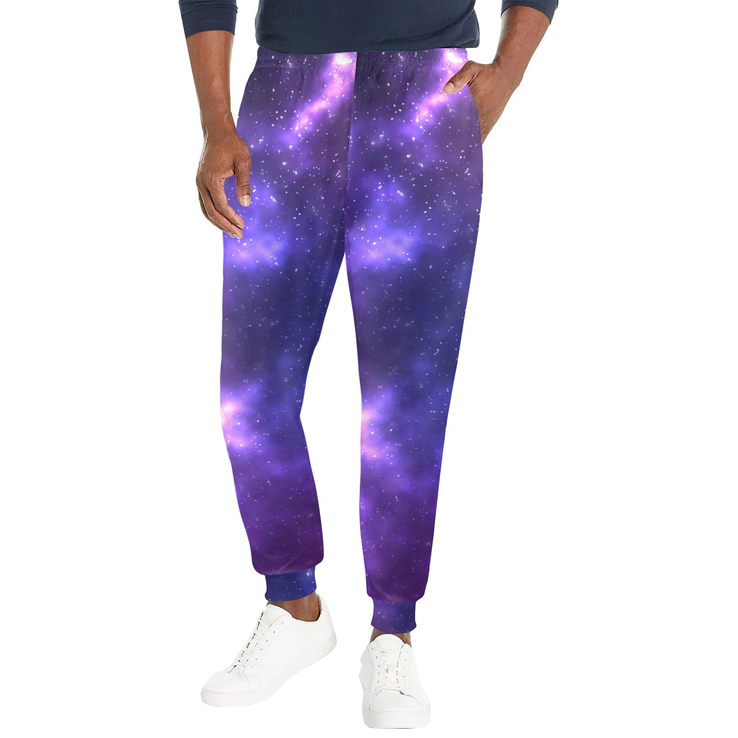 Celestial Purple Blue Galaxy Men's Casual Track Pants