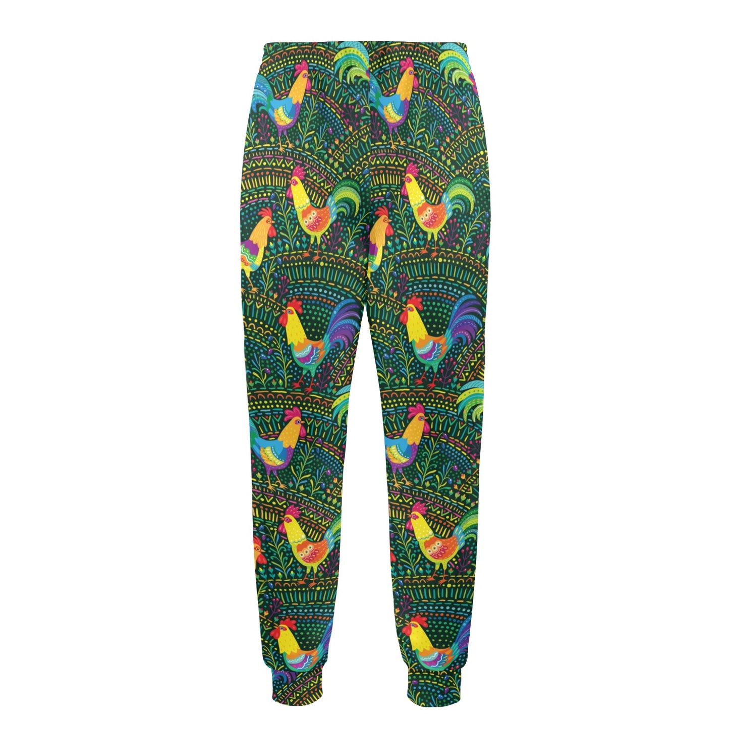 Rooster Pattern Print Design A01 Men's Casual Track Pants