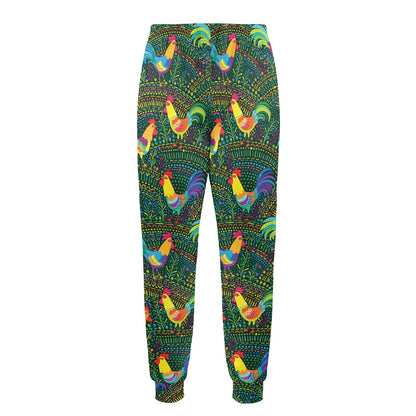Rooster Pattern Print Design A01 Men's Casual Track Pants