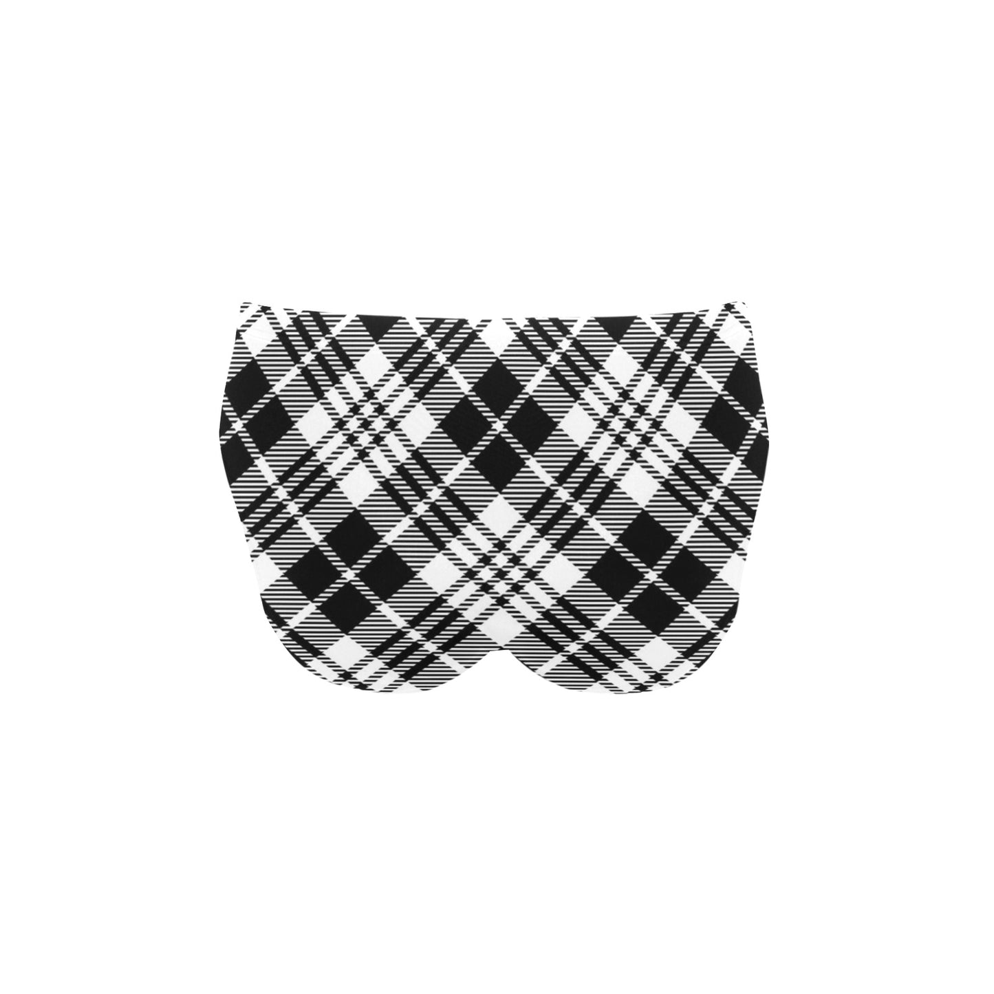 Plaid Black White Pattern Print Design A02 Men's Swimming Briefs