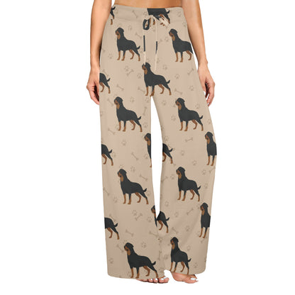 Rottweiler Pattern Print Design A01 Women's Wide Leg Lounge Pants