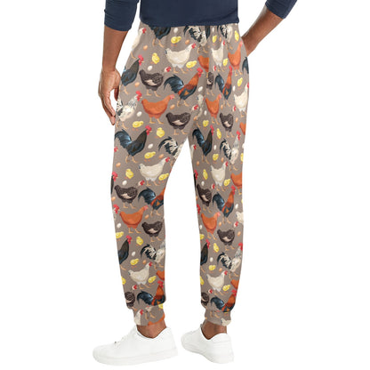 Chicken Evolution Pattern Men's Casual Track Pants