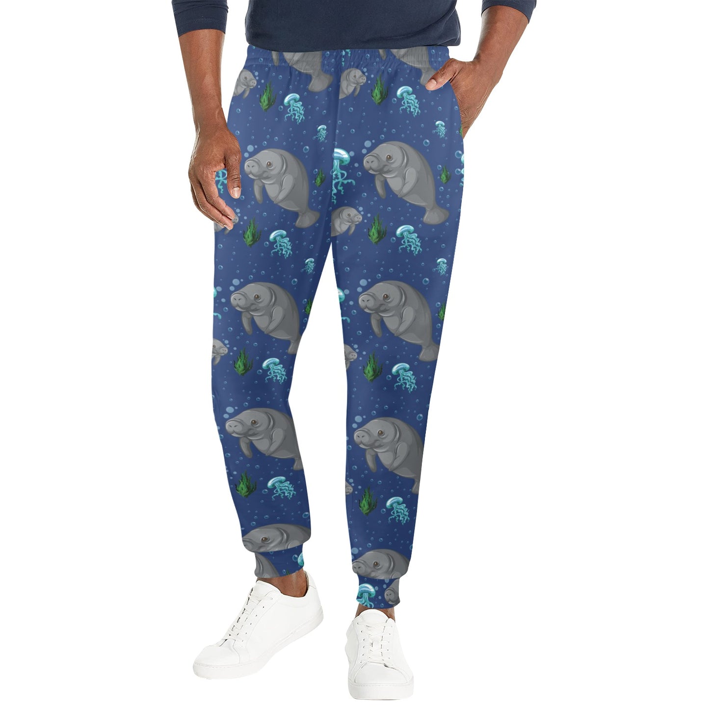 Manatee Pattern Print Design 01 Men's Casual Track Pants