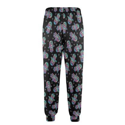 hamsa Design Print Pattern JJ0322 Men's Casual Track Pants