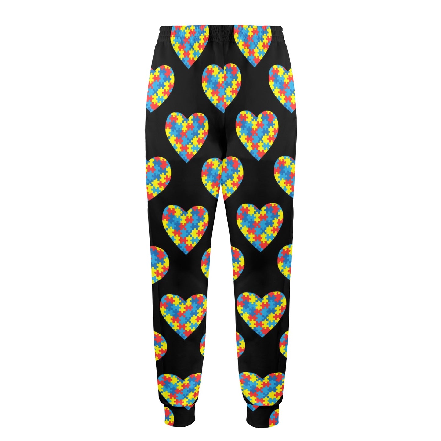 Autism Awareness Heart Design Print Men's Casual Track Pants