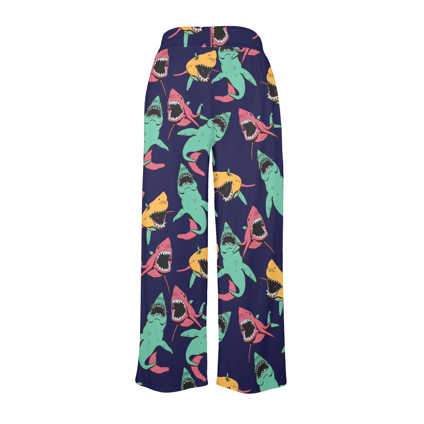 Shark Bite Pattern Women's Wide Leg Lounge Pants