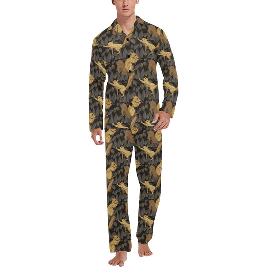 Squirrel Print Design LKS309 Men's Long Pajama Set