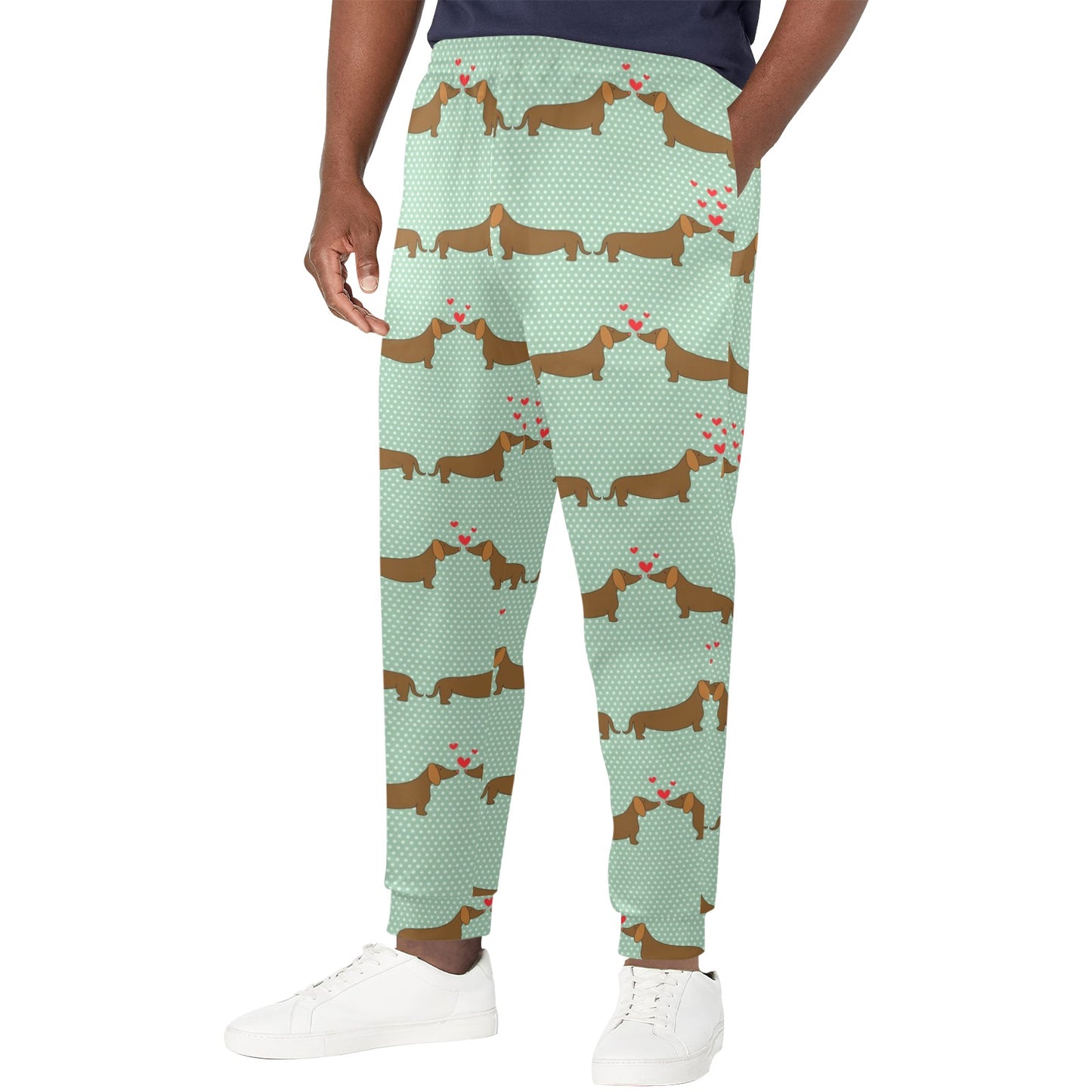 Dachshund Pattern Print Design 02 Men's Casual Track Pants