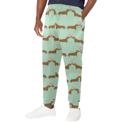 Dachshund Pattern Print Design 02 Men's Casual Track Pants