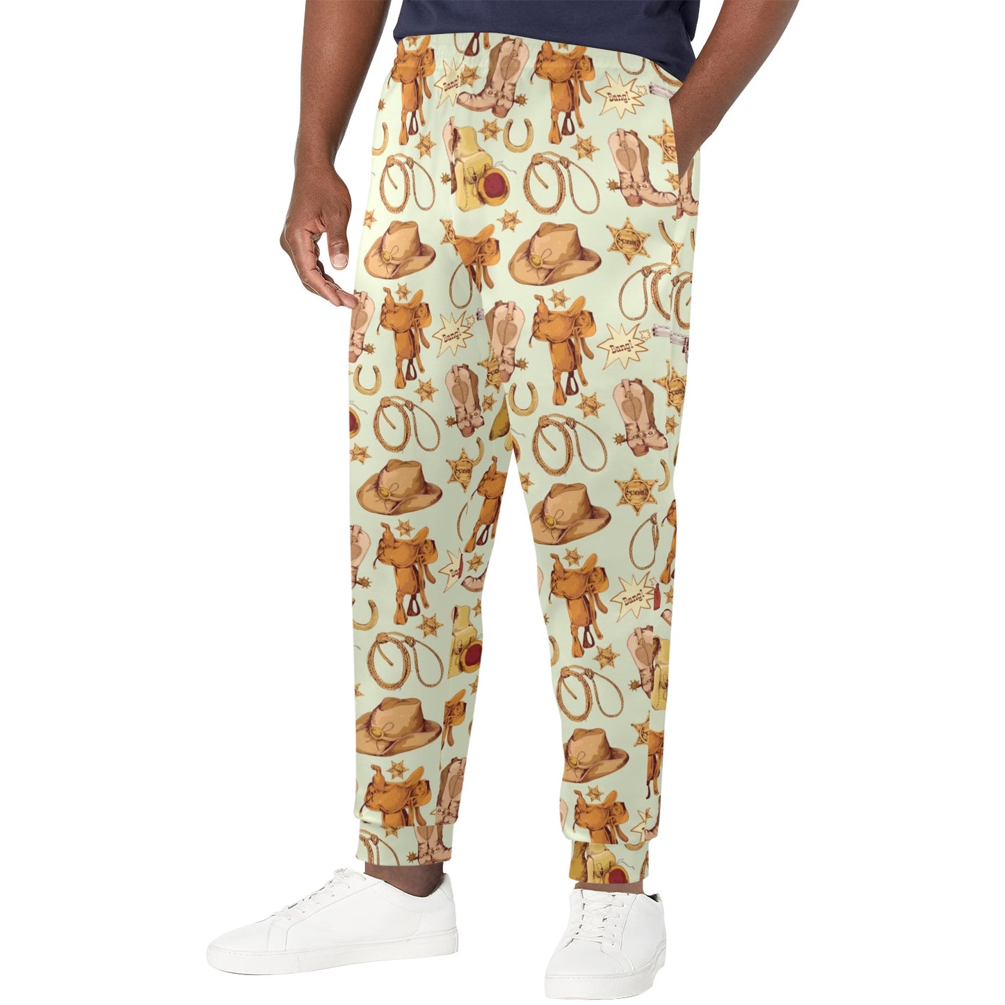Western Cowboy Design Pattern Men's Casual Track Pants