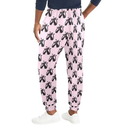 Black Cat Pattern Print Design 01 Men's Casual Track Pants