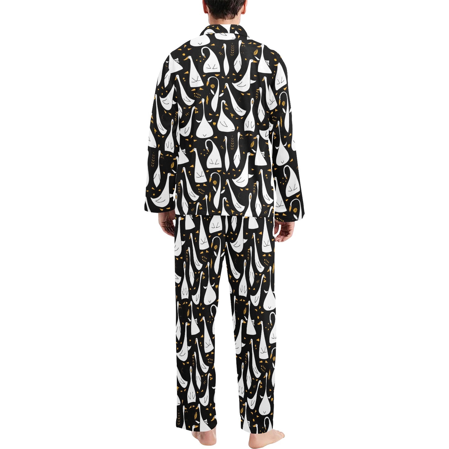 Goose Print Design LKS401 Men's Long Pajama Set