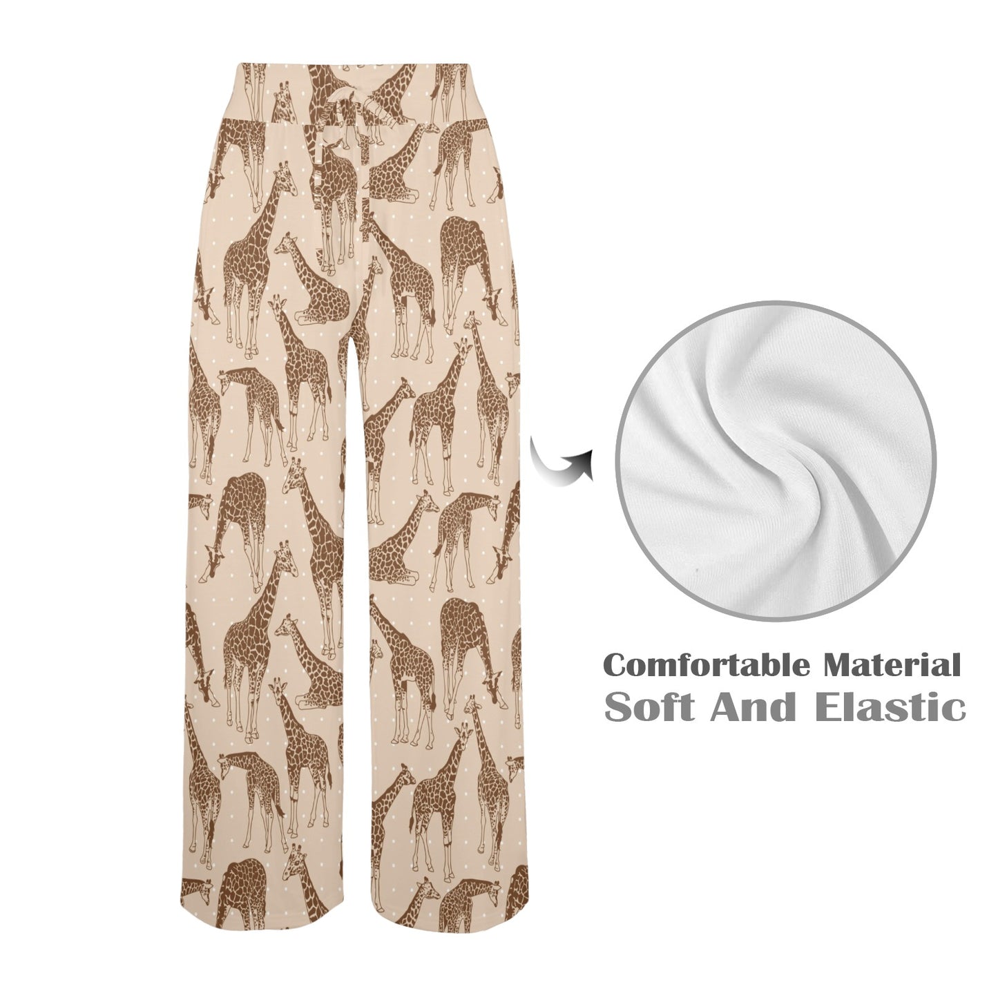 Giraffe Pattern Design Print Women's Wide Leg Lounge Pants