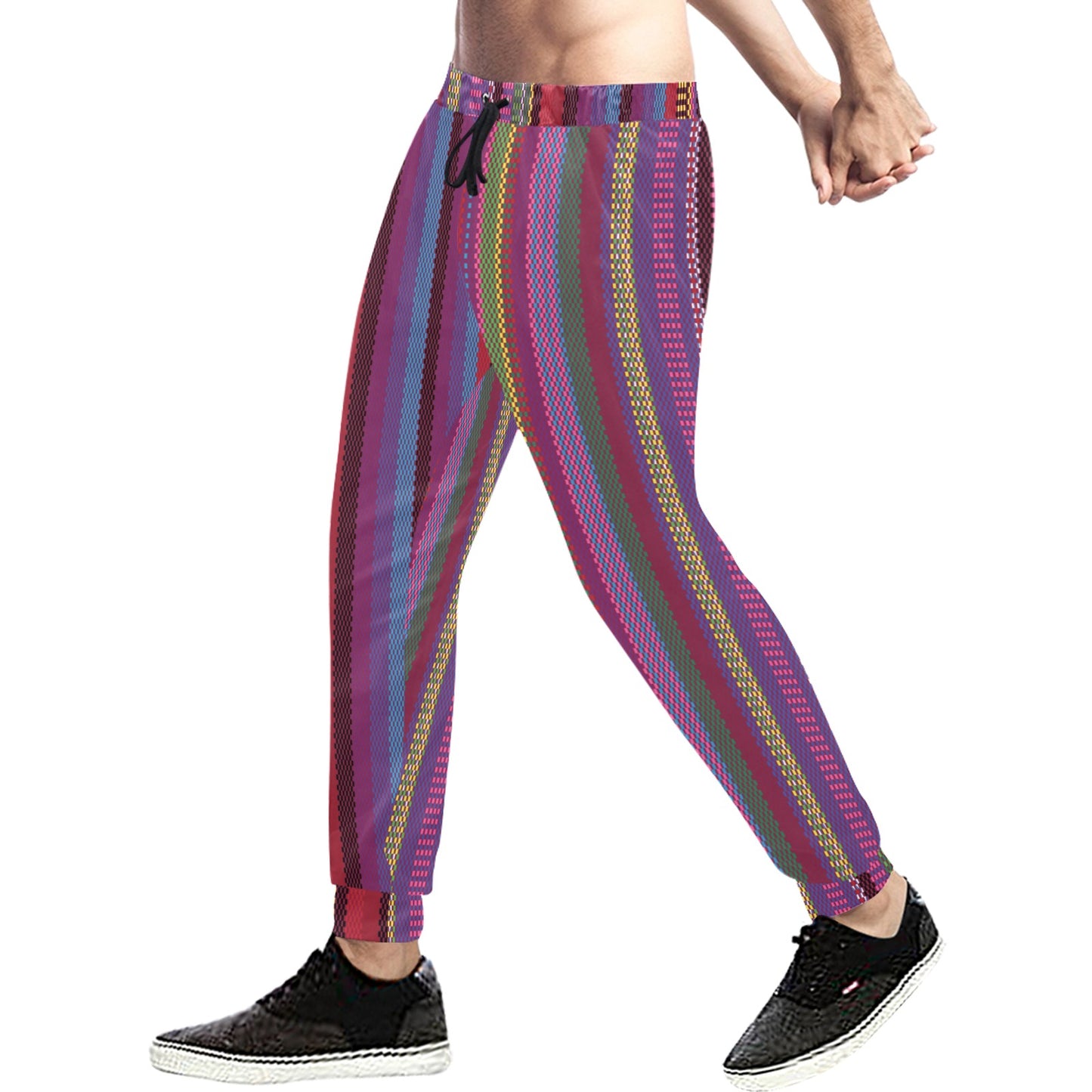 Serape Stripe Print Men's Sweatpants