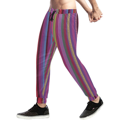 Serape Stripe Print Men's Sweatpants