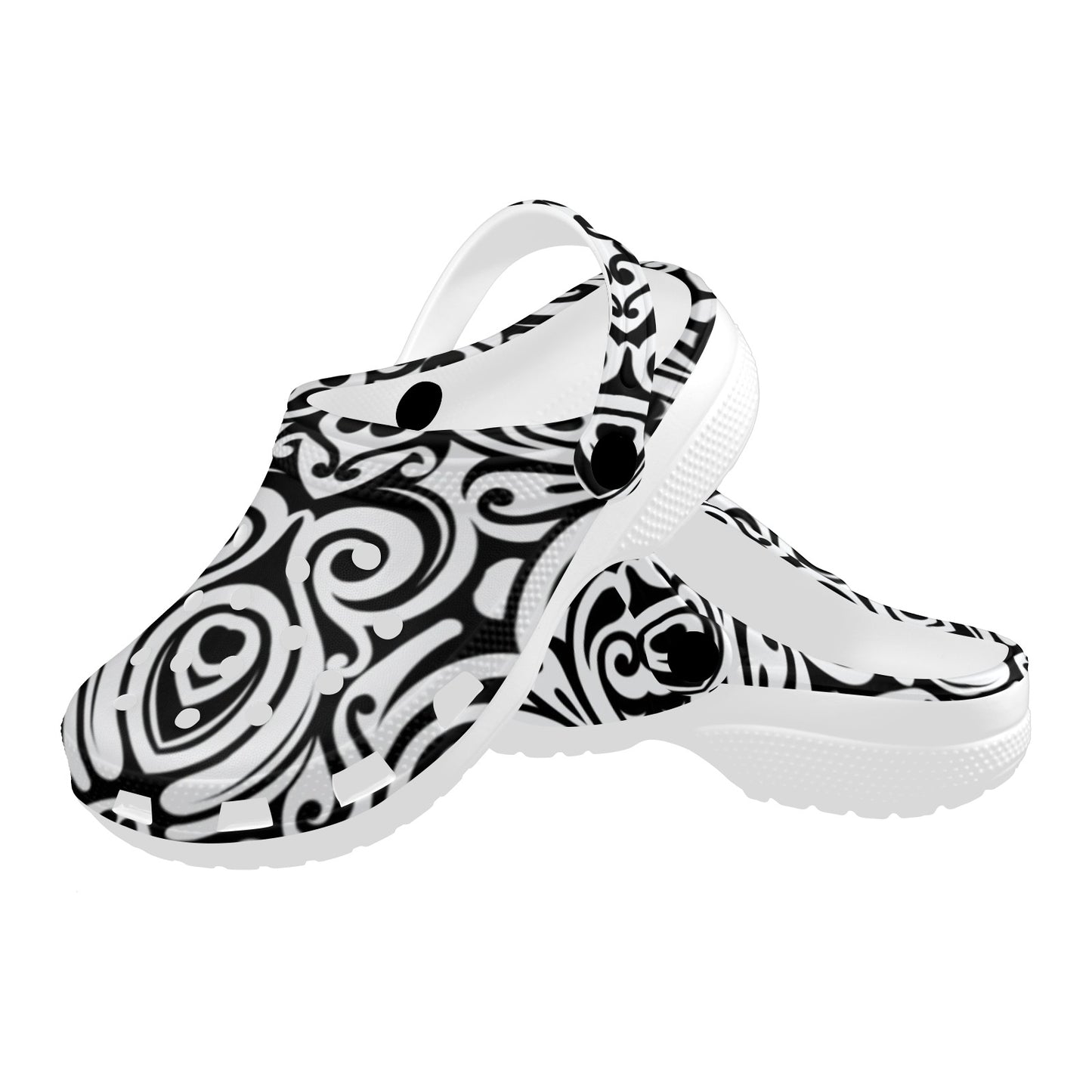 Polynesian Tattoo Pattern Unisex Clogs Shoes