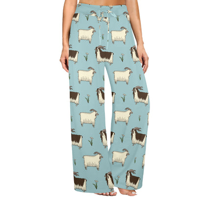 Goat Pattern Print Design 02 Women's Wide Leg Lounge Pants