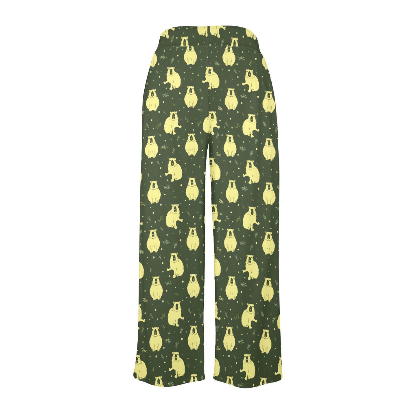 Capybara Pattern Print Design 03 Women's Wide Leg Lounge Pants