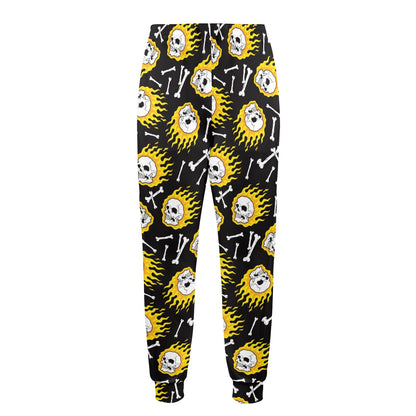 flaming skulls Design Print Pattern JJ0179 Men's Casual Track Pants