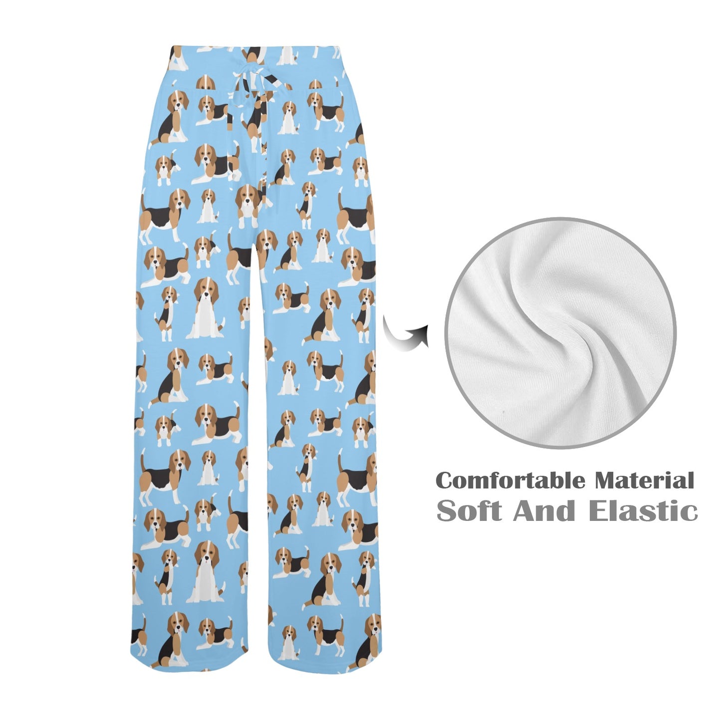 Beagle Pattern Print Design 03 Women's Wide Leg Lounge Pants
