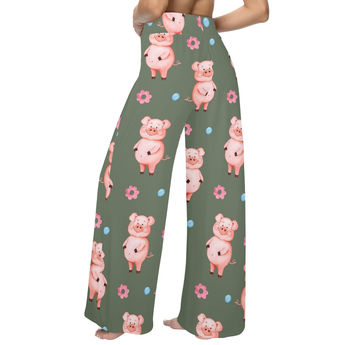 Pig Pattern Print Design 03 Women's Wide Leg Lounge Pants
