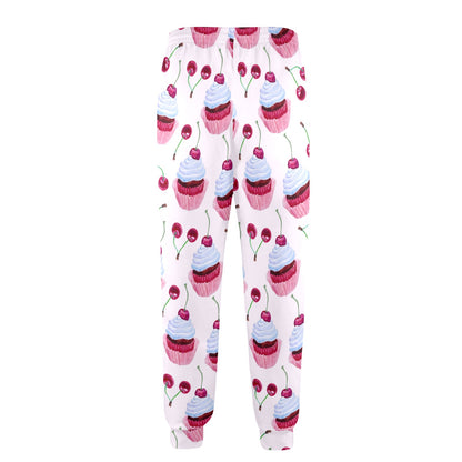 Cherry Cupcake Pink Pattern Men's Casual Track Pants