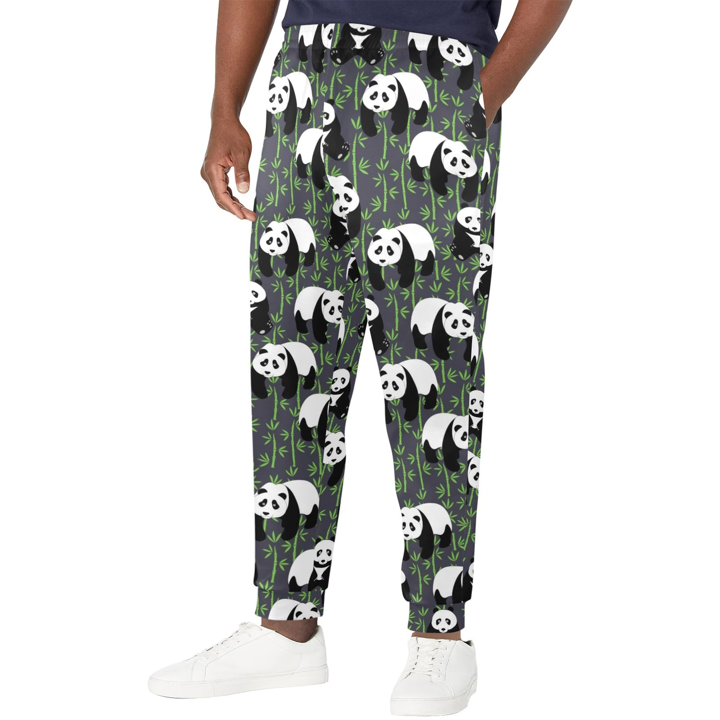 Panda Bear Bamboo Themed Print Men's Casual Track Pants
