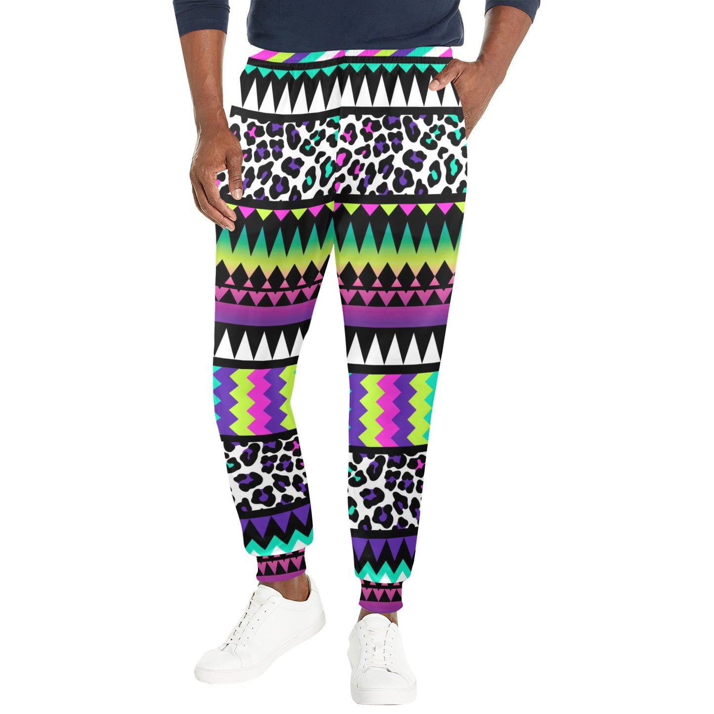 Animal Skin Aztec Rainbow Men's Casual Track Pants