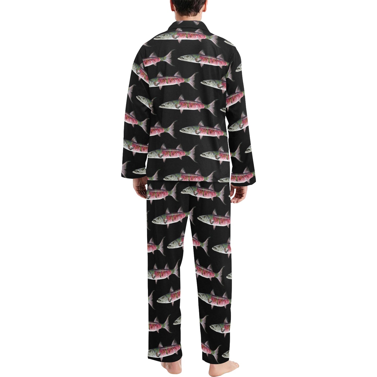 Barracuda Pattern Print Design 02 Men's Long Pajama Set