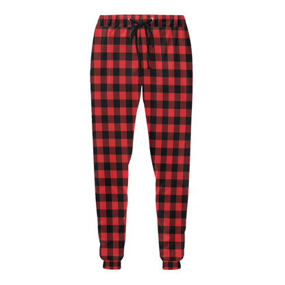 Red Black Buffalo Tartan Plaid Pattern Men's Sweatpants