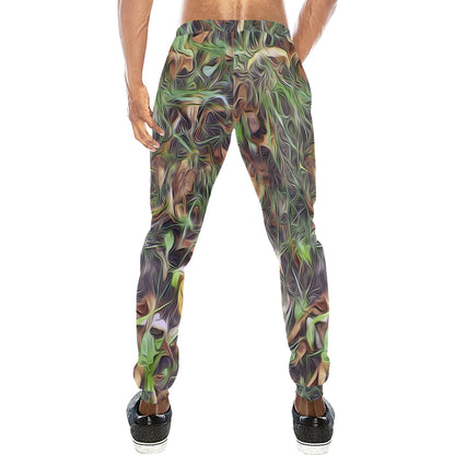 Camouflage Realistic Tree Print Men's Sweatpants