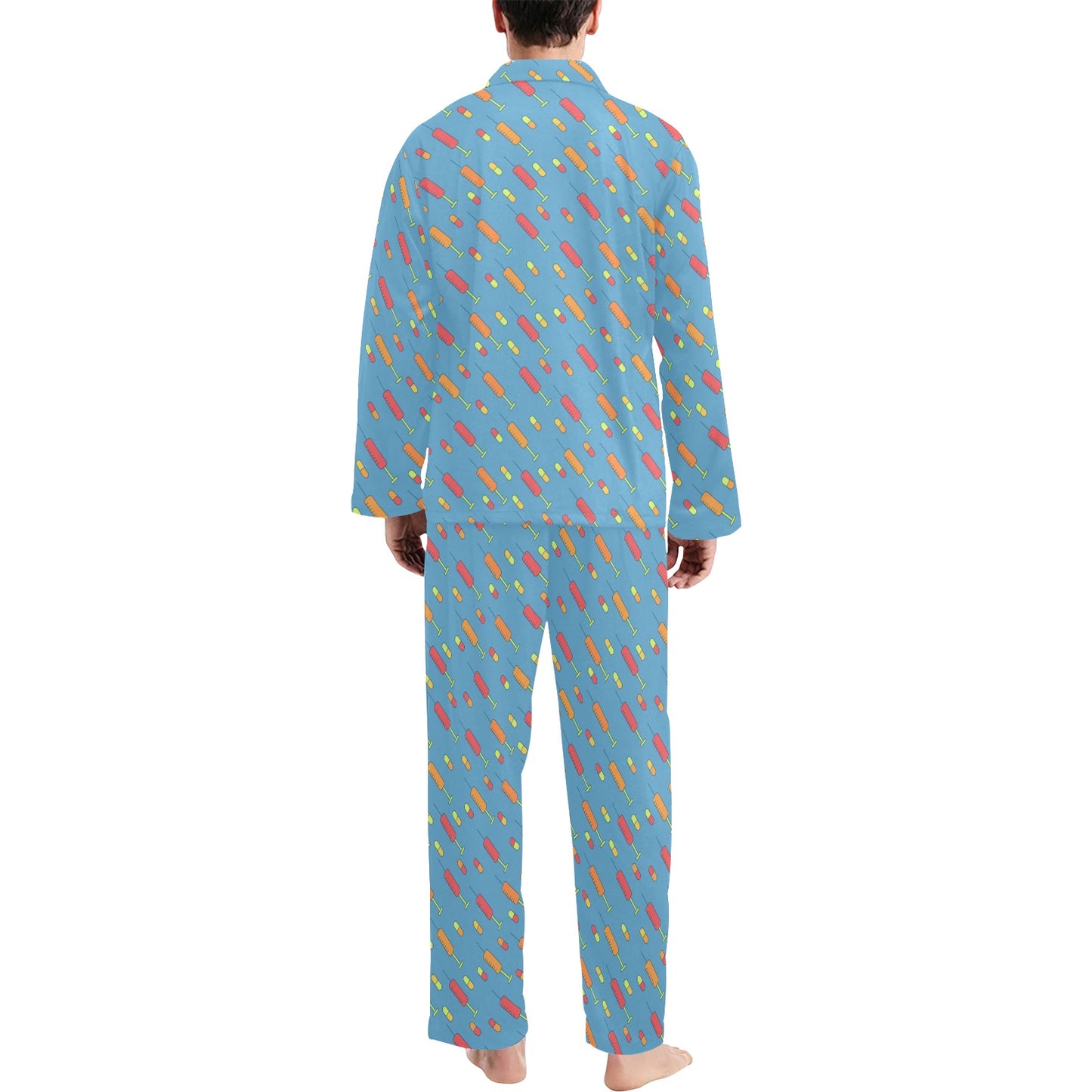 Phlebotomist Medical Pattern Men's Long Pajama Set