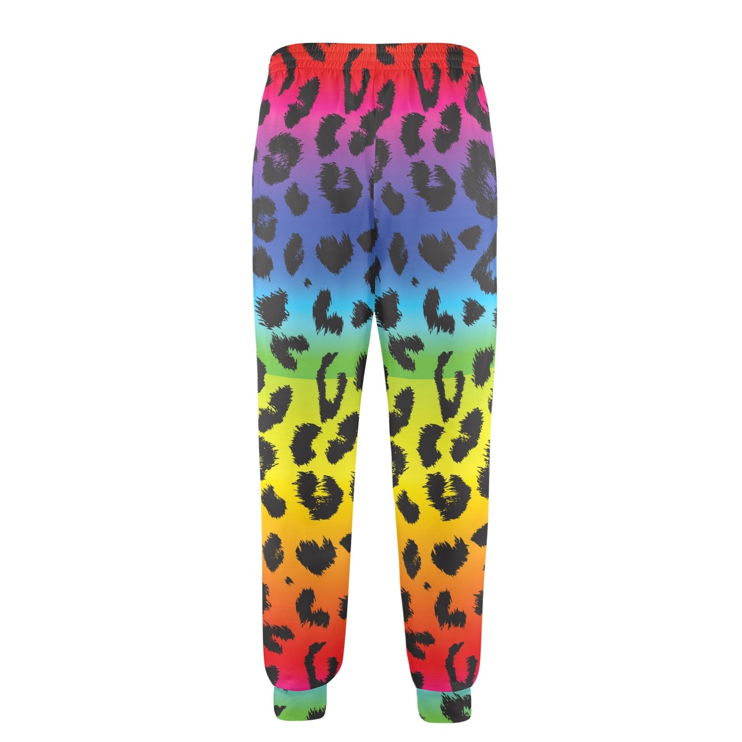 Rainbow Leopard Pattern Print Design A01 Men's Casual Track Pants