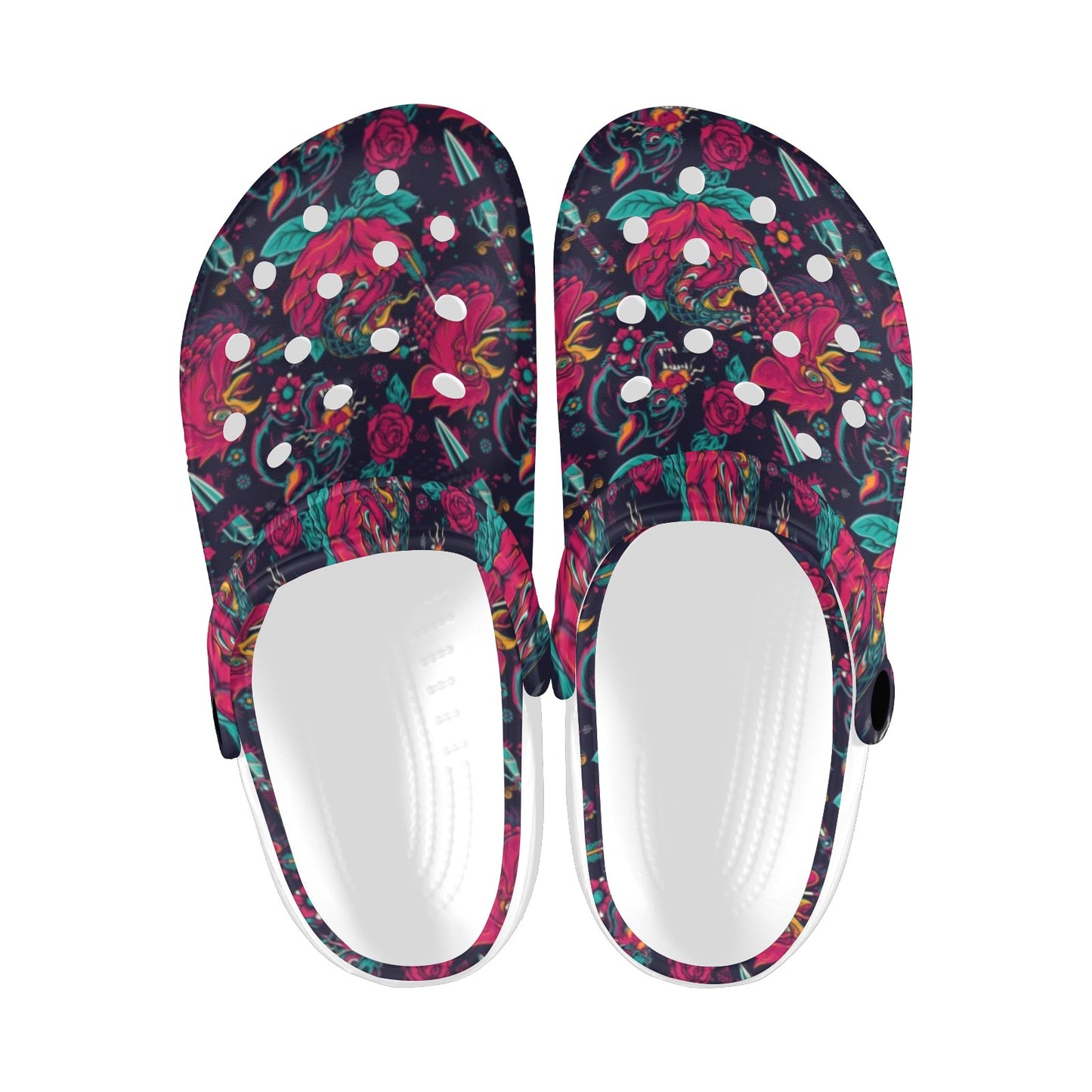 Old School Tattoo Print Unisex Clogs Shoes
