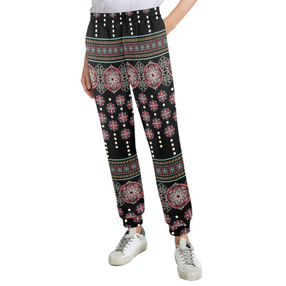 Ethnic Dot Style Print Pattern Women's Casual Track Pants