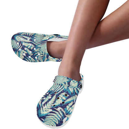 Fern Leave Summer Print Pattern Unisex Clogs Shoes