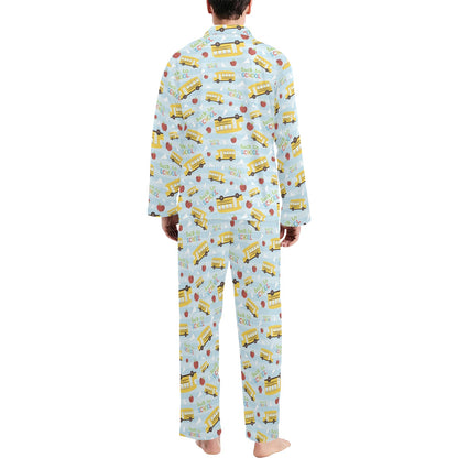 School Bus Back To School Print Design LKS303 Men's Long Pajama Set