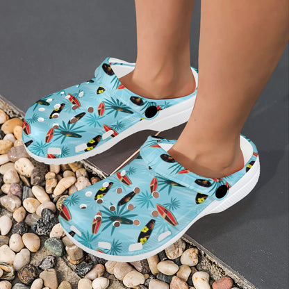 Surfboard Themed Pattern Unisex Clogs Shoes