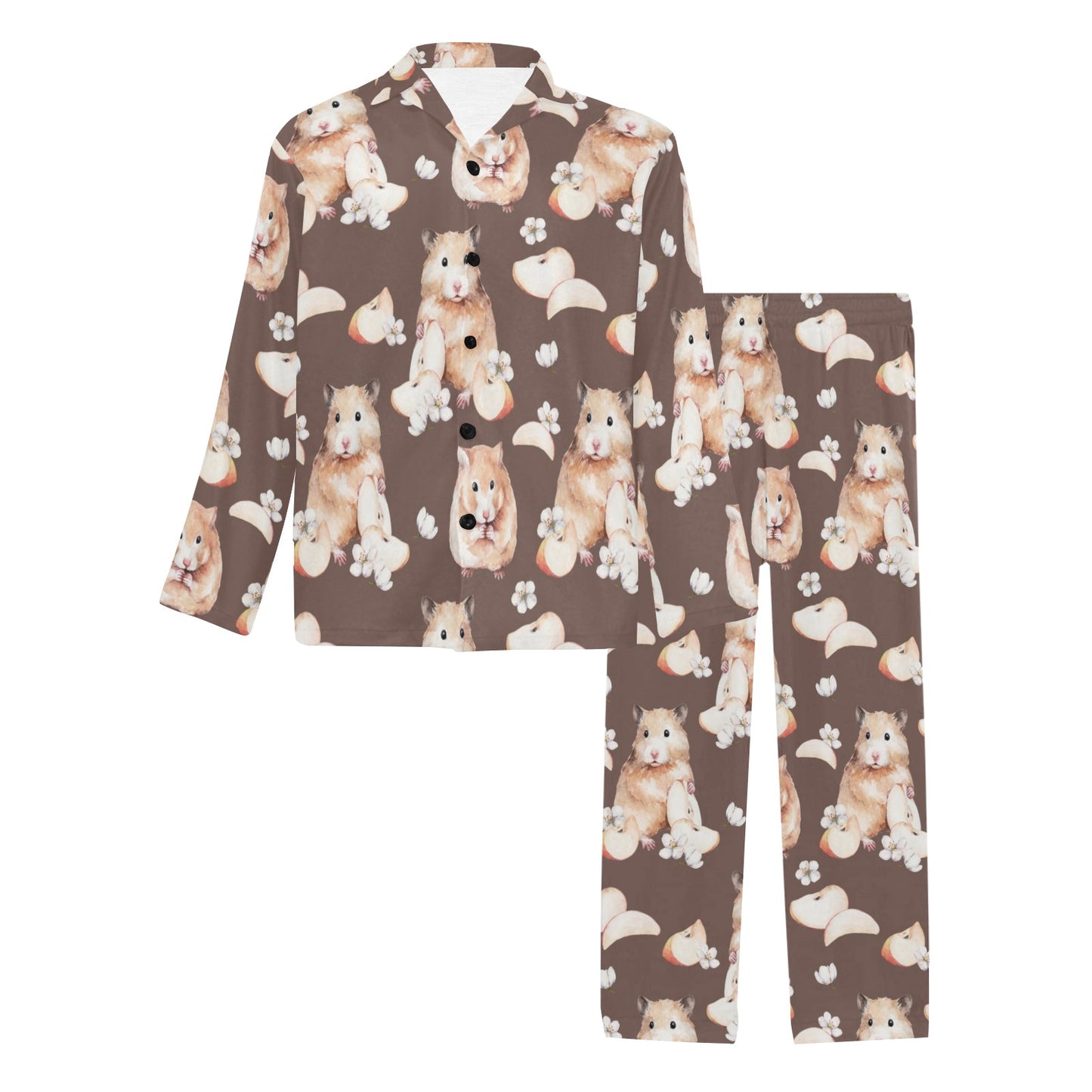 Hamster Pattern Print Design 03 Men's Long Pajama Set