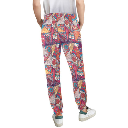 Patchwork Print Design LKS401 Women's Casual Track Pants