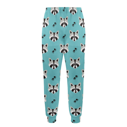 Raccoon Pattern Print Design A01 Men's Casual Track Pants