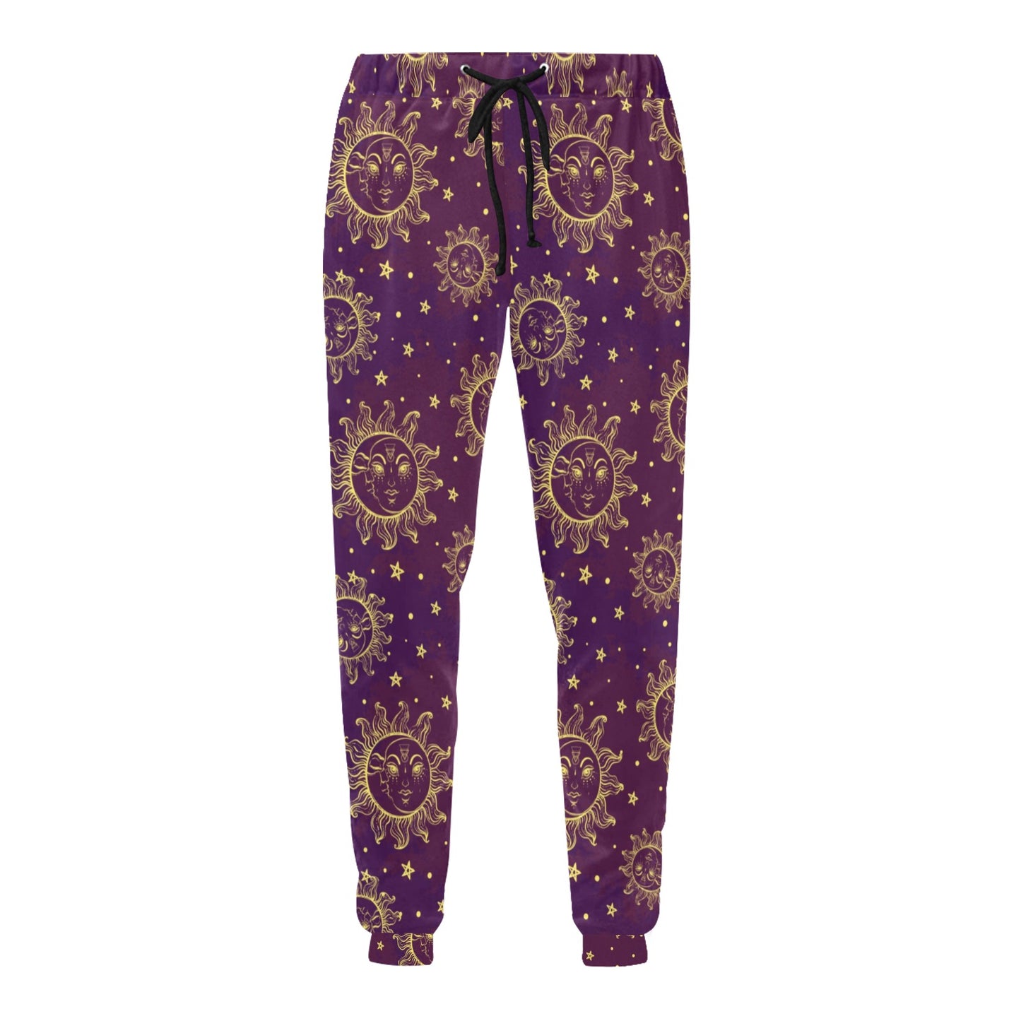 Sun Moon Star Design Themed Print Men's Sweatpants
