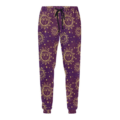Sun Moon Star Design Themed Print Men's Sweatpants