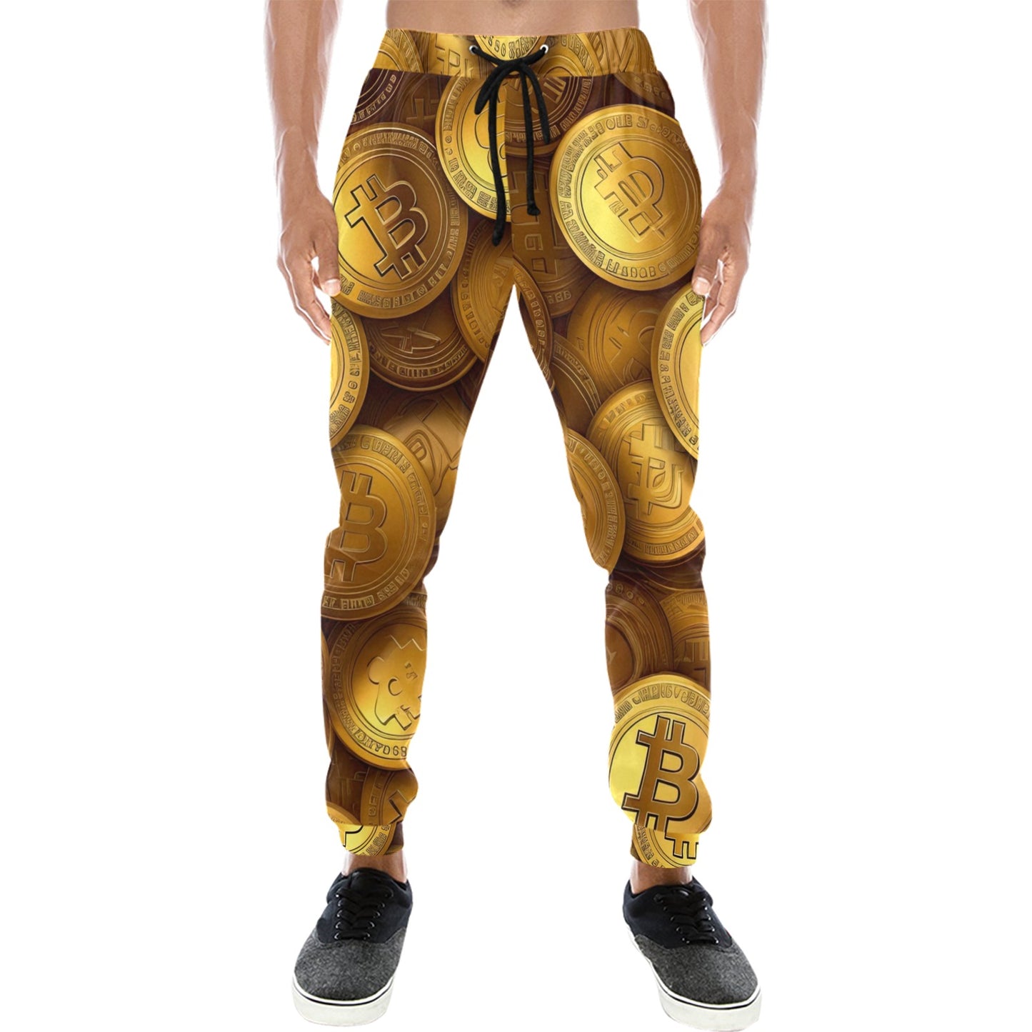 Bitcoin Blockchain Print Pattern Design BTC1 Men's Sweatpants